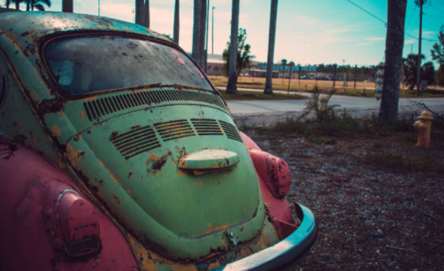 rusted car